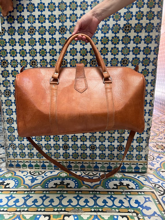 FLASH SALE Unique Boho Leather Bag Kilim Travel Bag Duffel