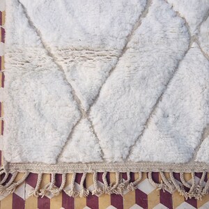 Moroccan Rug, Beni Ourain Carpet, Berber Area Rug, Geometric Rug, Handmade Rug, Bedroom Rug image 7