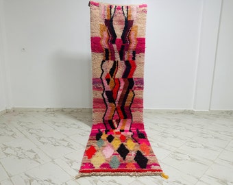 Moroccan rug runner - Authentic boujaad runner rug - Soft wool rug
