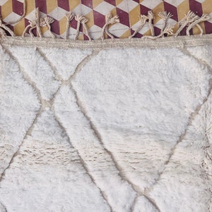Moroccan Rug, Beni Ourain Carpet, Berber Area Rug, Geometric Rug, Handmade Rug, Bedroom Rug image 9