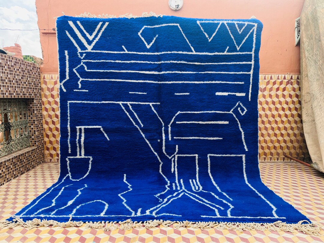 Blue Ocean Rug, Amazing Abstract Area Rug for Your Living Room - Etsy ...