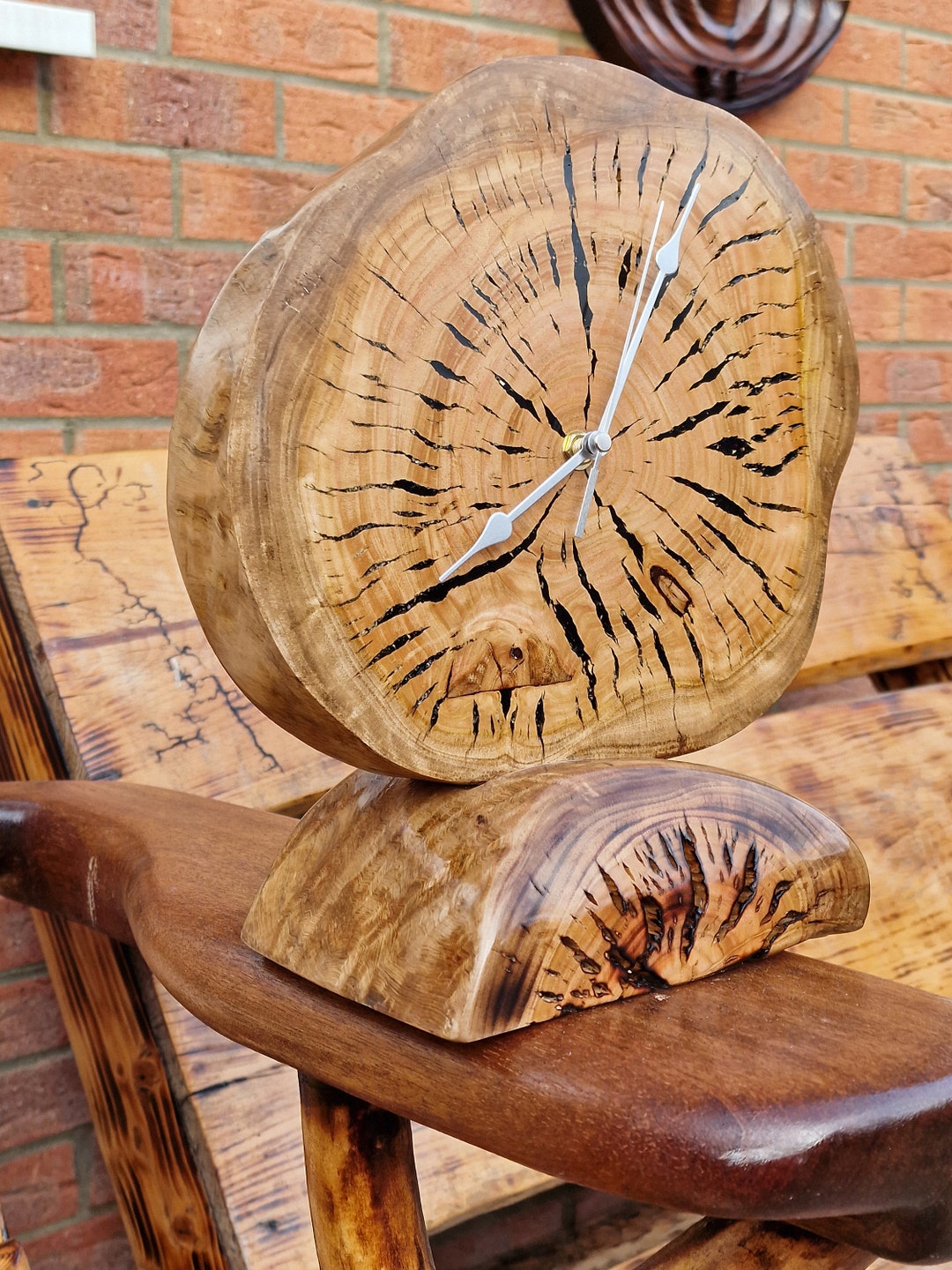 Wooden Desk Clock Etsy