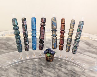 Diamond Painting Pen, Polymer Clay, Small 5 Inches With Tips, Fancy Moku Series