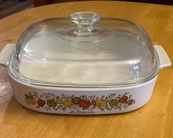 Rare Vintage Corning Ware Spice of Life A-12C Le Romarin Large Casserole w/ Lid