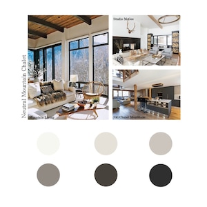 Sherwin Williams, Neutral Mountain Chalet Six Color Interior Paint Scheme + Paint Guides