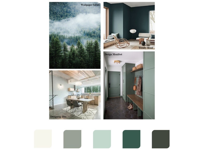 Benjamin Moore, Misty Pine Five Color Interior Paint Scheme + Painting ...