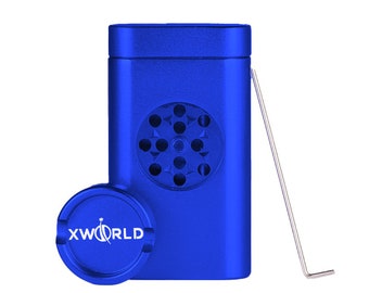 One Hitter Dugout Set With Build In Grinder - All In One Design - Portable Storage Box with Magnetic Lid