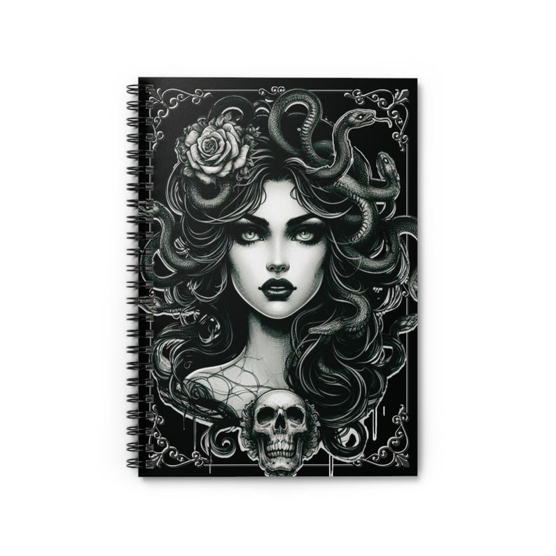 Medusa Note Medusa Spiral Notebook - Ruled Line | Gothic Journal, Diary, Jotter ...