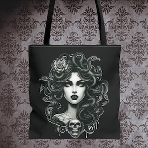 Bolsa de mano gótica de Medusa - Bolsa gótica estética - Bolsa reutilizable para la compra - Bolso de hombro - Regalo de mitología griega