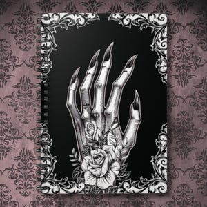 Eerie Hand Spiral Notebook - Ruled Line | Gothic Journal, Diary, Writing Notepad Jotter | Vampire Witchy Goth Journal | Aesthetic Stationery