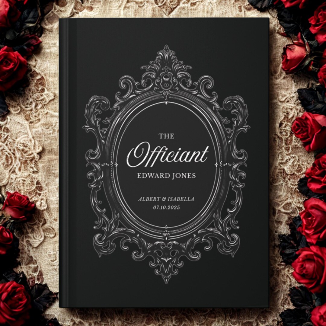 Reverend Names Personalized Officiant Book – Gothic Wedding Ceremony Journal, Custom ...