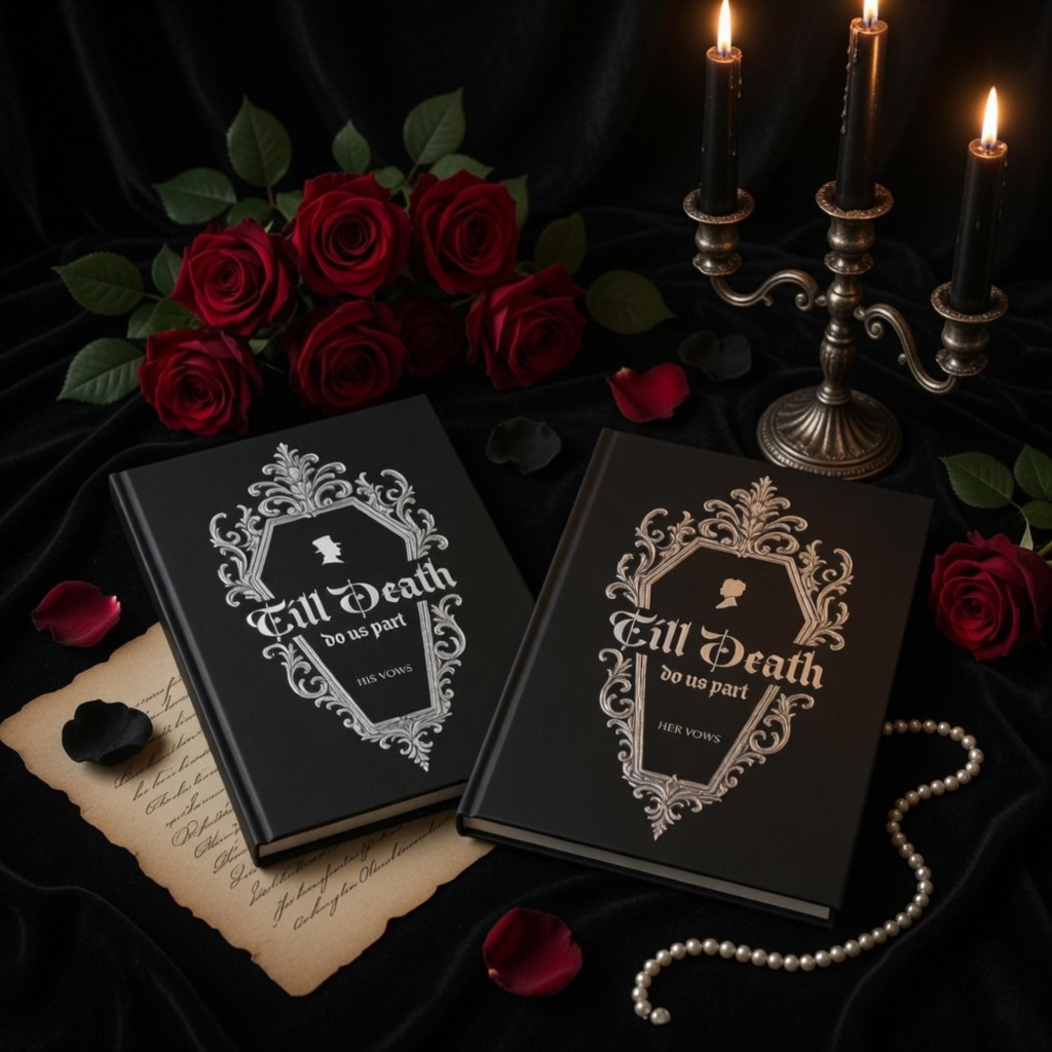 Gothic Wedding Vow Books Set of 2 - Till Death Do Us Part, Victorian ...