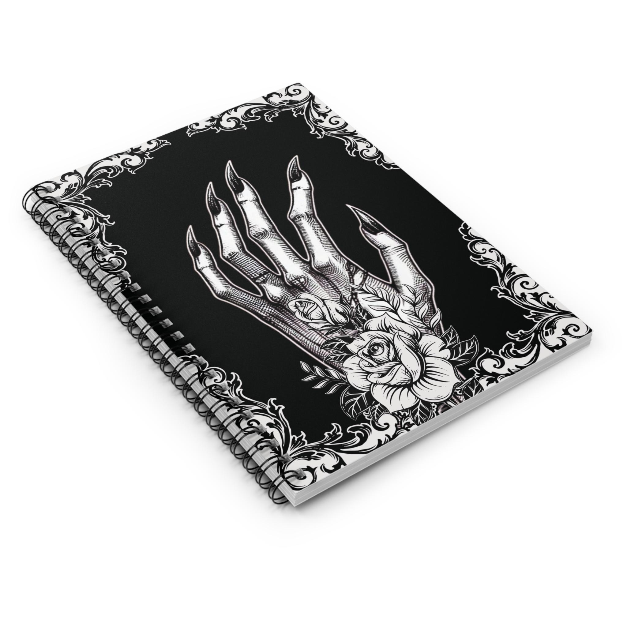 Goth Notepad Eerie Hand Spiral Notebook - Ruled Line | Gothic Journal, Diary ...