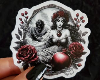 Hades and Persephone Sticker Waterproof Kiss-Cut Vinyl Decals | Romantic Gothic Aesthetic Stickers Greek Mythology Goddess Book Lovers Gifts