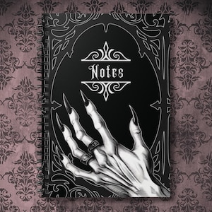 Vampire&#39;s Hand Spiral Notebook - Ruled Line | Gothic Journal, Diary, Writing Notepad Jotter | Aesthetic Witchy Occult Goth Journal