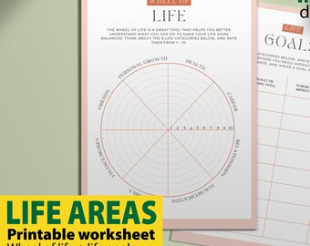 Wheel of Life Planner - Worksheet - Coaching Tool - Printable - Self ...