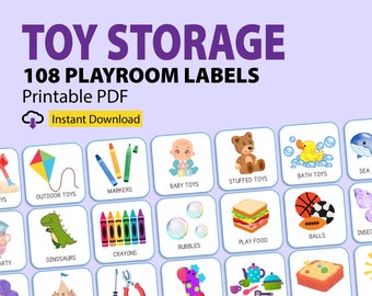 108 Printable Playroom Labels for Toy Storage, Playroom Organization, Trofast Labels with Pictures, Toy Room Organizer