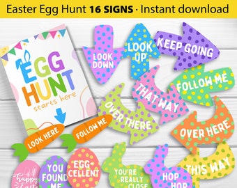 Easter Egg Hunt Signs, Easter Egg Hunt Sign Kit, Easter Printables ...