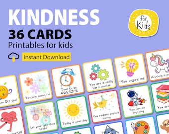 Printable Kindness Cards for Kids, Compliment Cards, Friendship Cards Printable, Positivity Cards, Friendship Cards, Lunchbox Cards