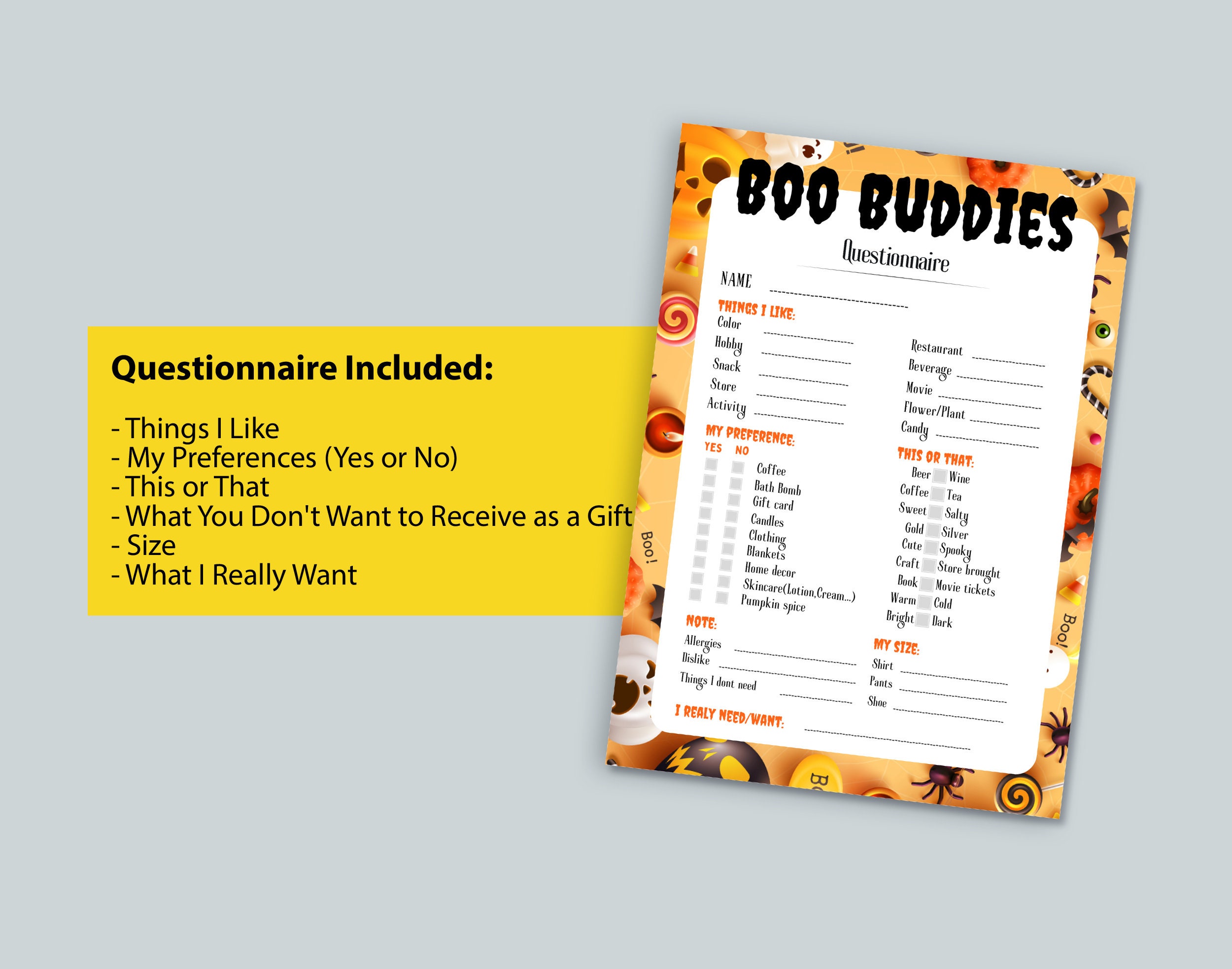 Boo Buddies Questionnaire for Halloween - Il Fullxfull.5167325740 6vfq 