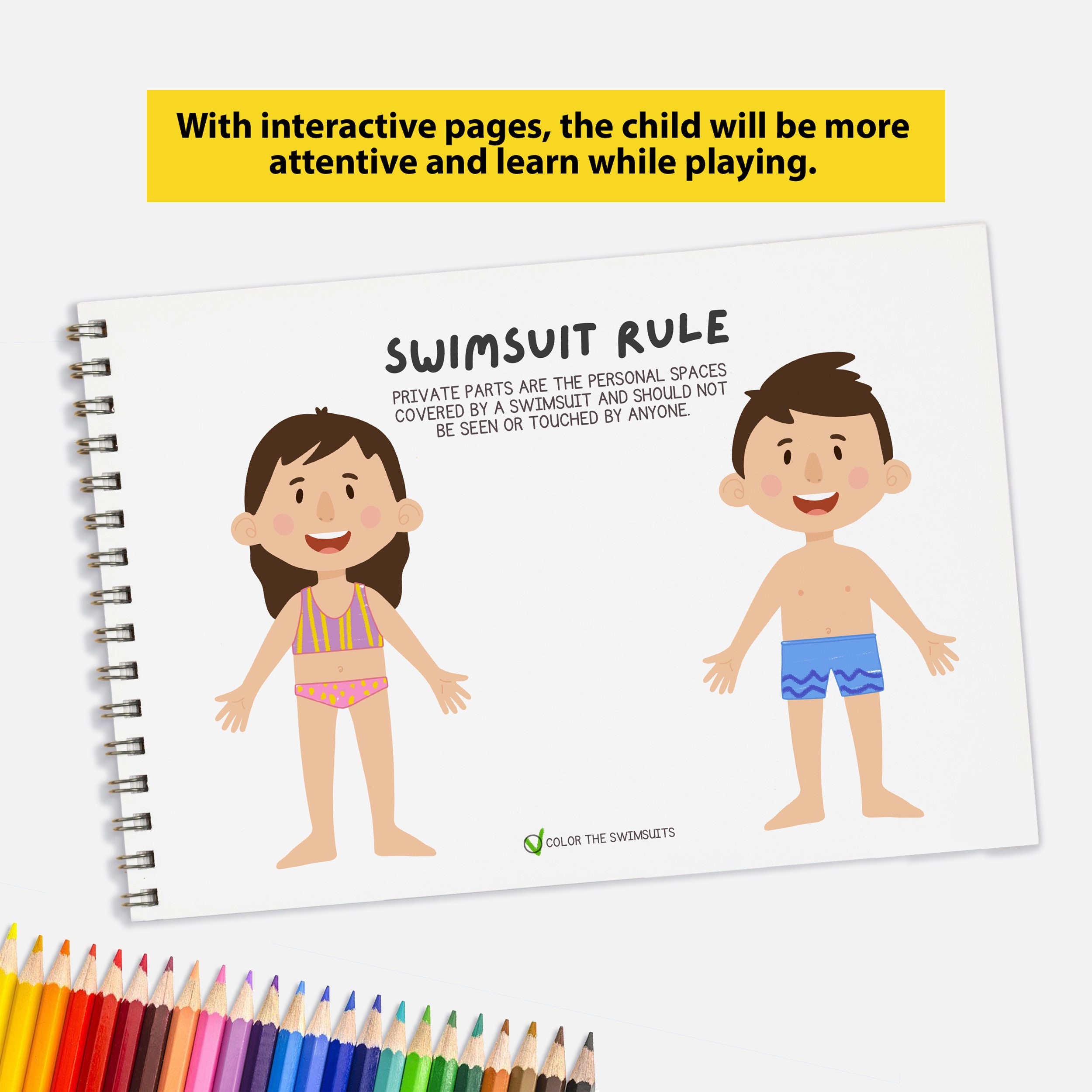 Good and bad touch learning printable booklet teaching body safety to