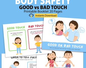 Body Safety Learning Booklet: Good & Bad Touch, Kids Education (PDF Download A4/Letter Size)