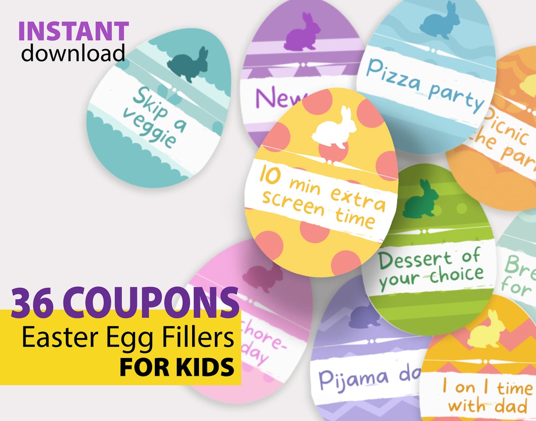 Easter Coupons for Kids Printable Easter Hunt Coupons Easter - Etsy