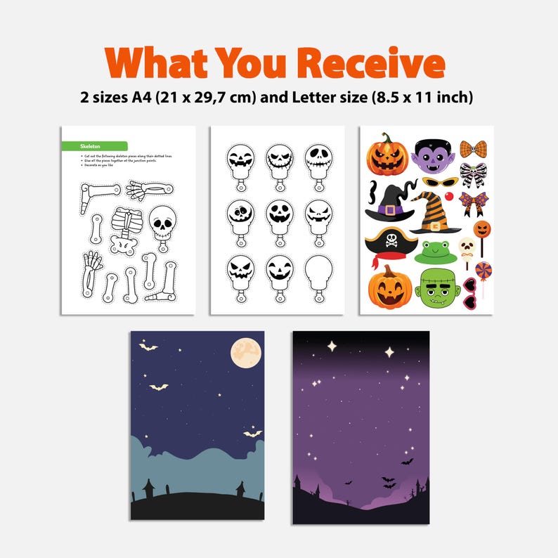 Halloween Skeleton Craft: Cut and Paste Activity (digital Download) - Etsy