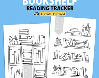 Bookshelf Reading Tracker Printable: Reading Journal Download (A4/US Letter Size)