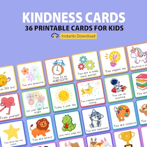 Printable Kindness Cards for Kids, Compliment Cards, Friendship Cards Printable, Positivity Cards, Friendship Cards, Lunchbox Cards