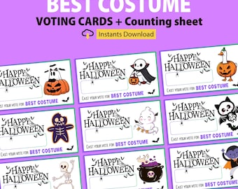 Halloween Costume Contest Voting Cards (Printable PDF)