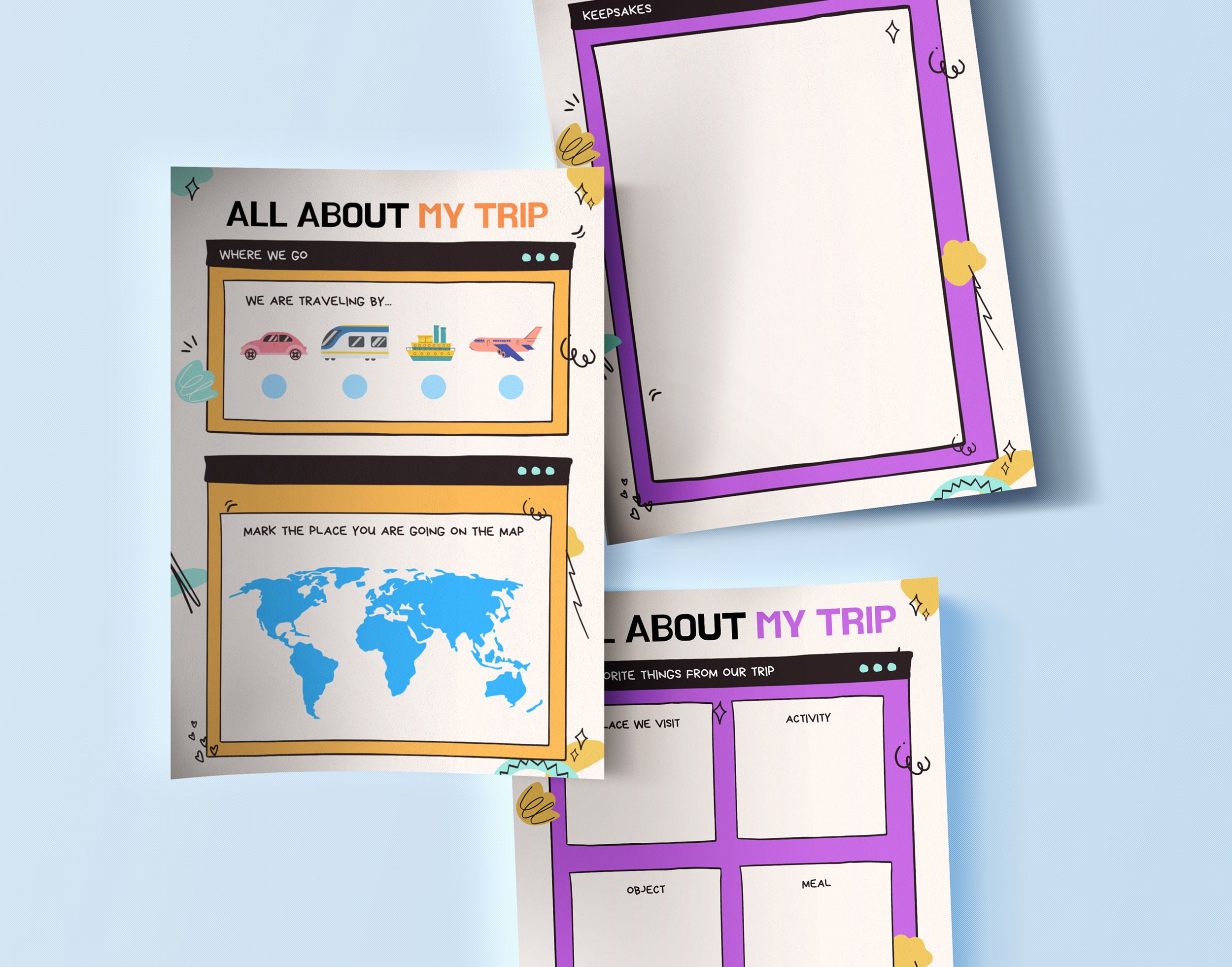 Kid's Travel Journal Printable, Vacation Journal for Toddlers, Travel ...