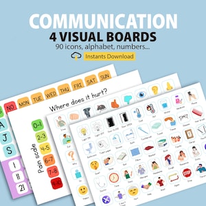 Communication Board for Hospital Printable, Resident Care, Limited Verbal Cards, Nonverbal Communication, Vision Board Autism Communication