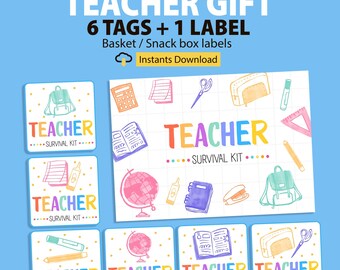 EDITABLE Back to School Survival Kit, First Day of School Gift Tag ...