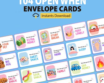 Open When Letters: College Care Package Printable Cards (PDF Download A4/Letter Size)