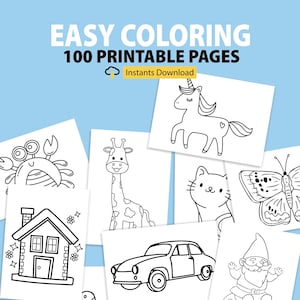 100 Printable Coloring Pages For Kids, Toddlers, Preschoolers, Coloring Book Coloring Page Preschool Kindergarten Homeschool Printables