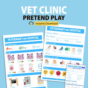 Vet Clinic Dramatic Play Printable, Pretend Play, Classroom Dramatic Play, Home Dramatic Play, Playroom, Preschool Classroom, Play Doctor