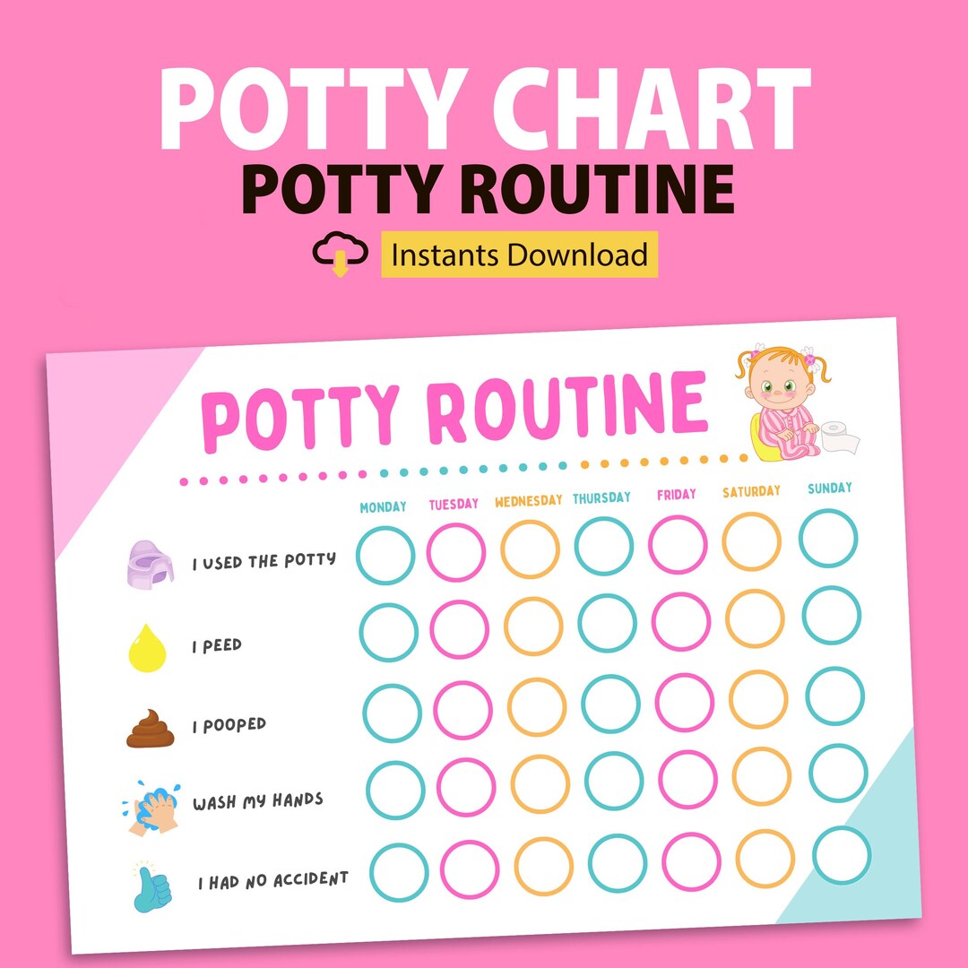 Printable Potty Training Reward Chart for Toddlers (A4/US Letter PDF ...