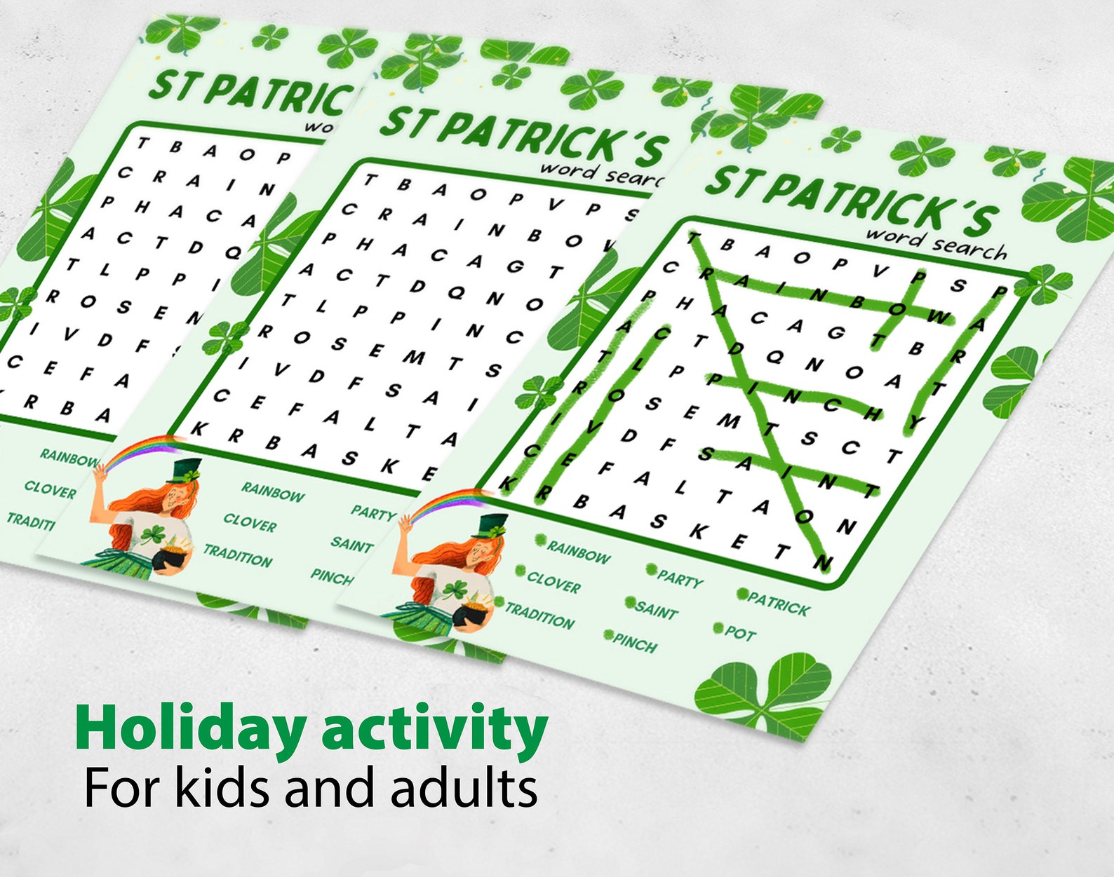 St. Patrick’s Word Search Printable, Word Search Puzzle St Patrick's ...