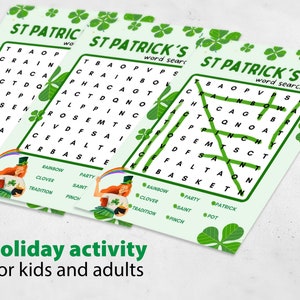 St. Patrick’s Word Search Printable, Word Search Puzzle St Patrick's ...