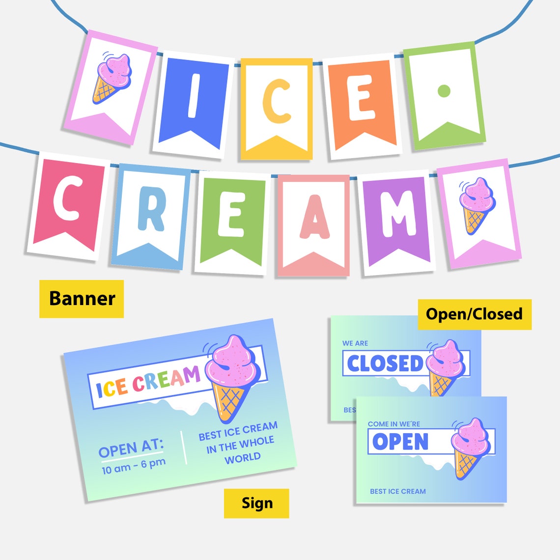 Pretend Play Ice Cream Printable, Ice Cream Shop Dramatic Play Set