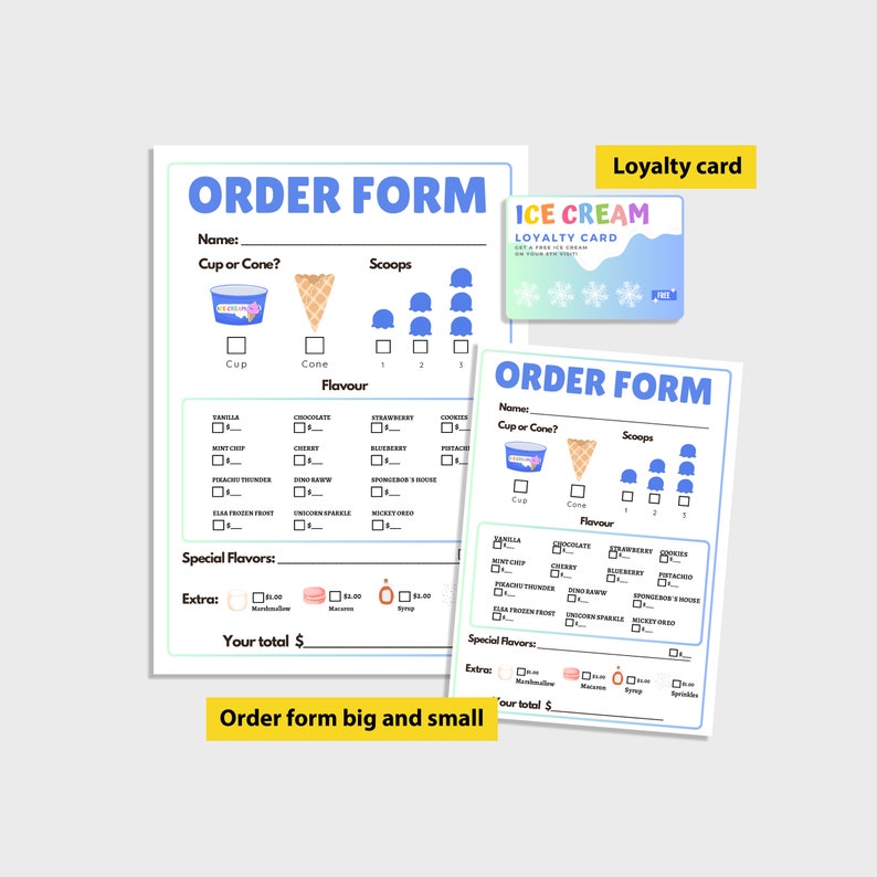 Pretend Play Ice Cream Printable, Ice Cream Shop Dramatic Play Set