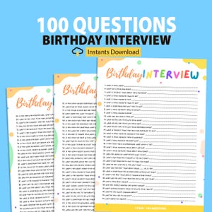 Kids Birthday Interview Printable: Annual Keepsake Questionnaire (A4/US Letter Digital Download)