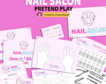 Pretend Play Nail Salon Printable: Kids Manicure Set (Digital Download)