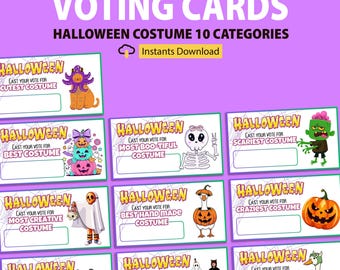 Halloween Costume Contest Ballots: 10 Voting Categories (Digital Download)