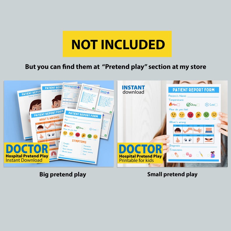 Doctor ID Card for Kids CANVA Template, Pretend Play Name Badge Printable, Kids ID Name Badge ...