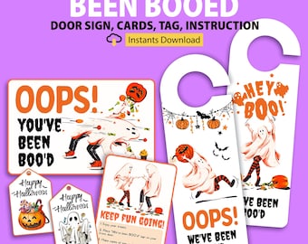 You've Been Booed Printable Set: Halloween Game, Neighborhood Tradition (Digital Download)