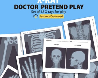 Afdrukbare röntgenset voor kinderen alsof ze spelen (pdf-download, A4/Letter-formaat)
