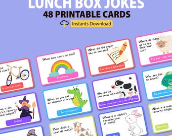 Lunch Box Notes zum Ausdrucken, lustige Lunchbox-Notizen, Witze für Lunchbag, Lunchbox-Karten, Schulanfang-Notizen, süße doofe Liebesnotizen für Kinder