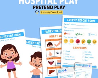 Doctor Pretend Play Printable: Kids Hospital Dramatic Play (Digital Download)